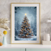 Stiller Schnee Weihnachtsbaum Poster