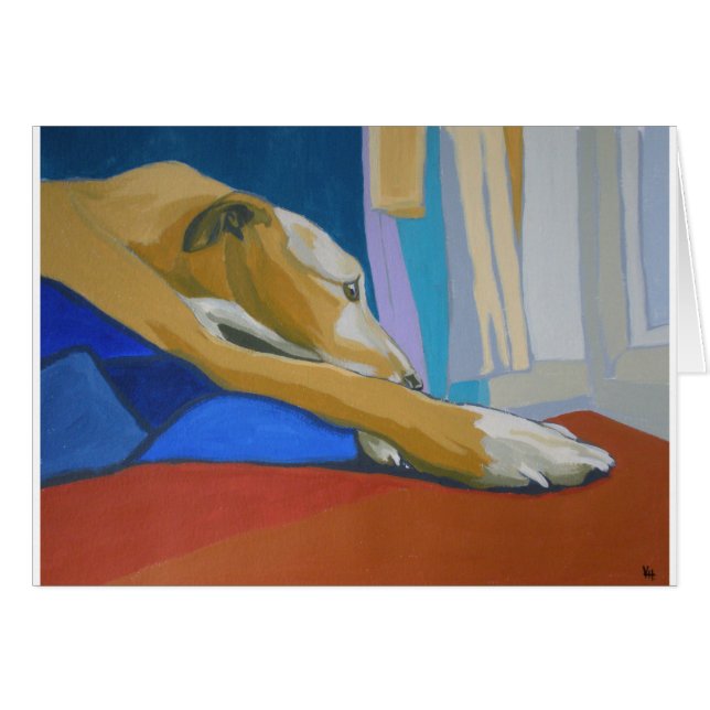 "Stiller Sehnsucht" - gelber Lurcher (Vorderseite (Horizontal))