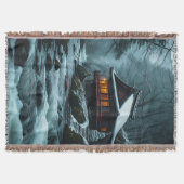 Stiller Winter: Stiller Tempel am Winterfluss Decke (Vorderseite)