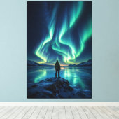 Stilles Erwachen – Aurora Borealis Leinwanddruck (Insitu (Holzboden))