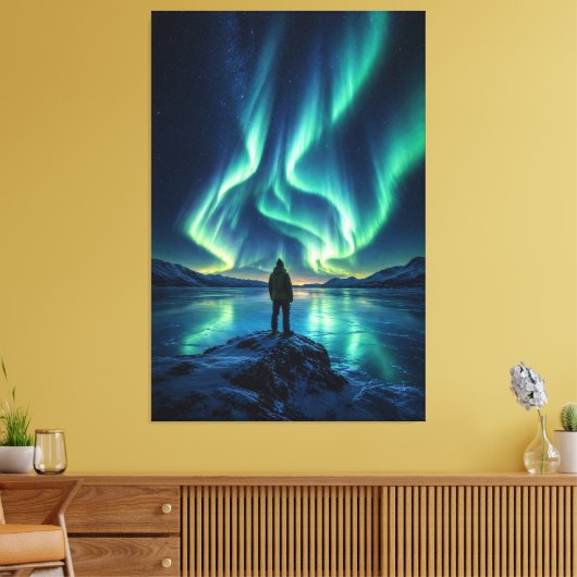 Stilles Erwachen – Aurora Borealis Leinwanddruck (Insitu (Wohnzimmer))
