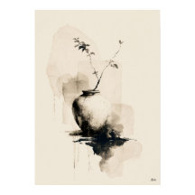 Stilles Gefäß Japanische Minimalistische Sumi-Tusc