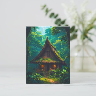 Stilles Haus im tropischen Wald Postkarte