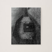 Stilles Hügel-Ölgemälde-Schwarzweiss-Puzzlespiel Puzzle (Vertikal)