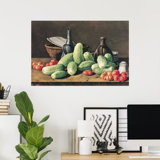 Stilles Leben mit Gurken und Tomaten Poster (Heimbüro)