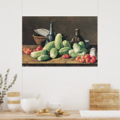 Stilles Leben mit Gurken und Tomaten Poster (Küche)