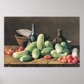 Stilles Leben mit Gurken und Tomaten Poster (Vorne)