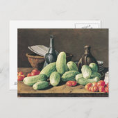 Stilles Leben mit Gurken und Tomaten Postkarte (Vorne/Hinten)