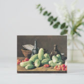 Stilles Leben mit Gurken und Tomaten Postkarte (Stehend Vorderseite)