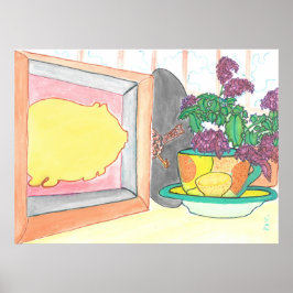 Stilles Leben mit Schweinekeks Poster