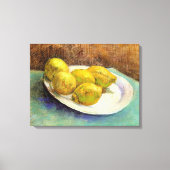 Stilles Leben mit Zitronen auf einer Platte Leinwanddruck (Vorderseite)