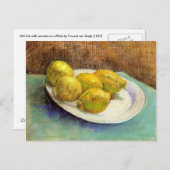 Stilles Leben mit Zitronen auf einer Platte Postkarte (Vorne/Hinten)