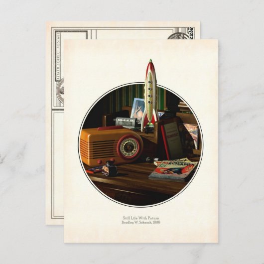 Stilles Leben mit zukünftiger Postkarte (Vorne/Hinten)