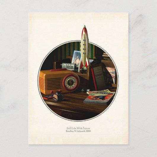 Stilles Leben mit zukünftiger Postkarte (Vorderseite)