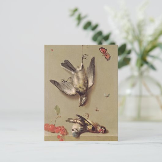 Stilles Leben toter Vögel und Kirschen, 1712 Postkarte (Stehend Vorderseite)