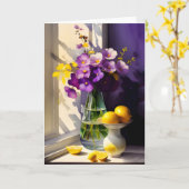 Stilles Leben: Wenn das Leben dir Löwen gibt Karte (Gelbe Blume)