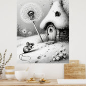 🐭 Stilles Schneehäuschen-Wunder ❄️🏡 Poster (Küche)