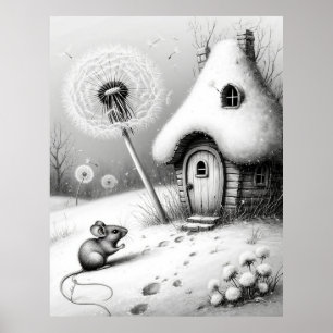 🐭 Stilles Schneehäuschen-Wunder ❄️🏡 Poster