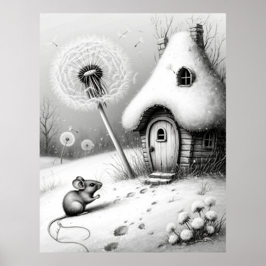 🐭 Stilles Schneehäuschen-Wunder ❄️🏡 Poster (Vorne)