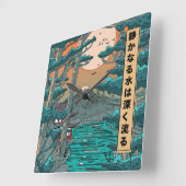 Stilles Wasser ist tief. Quadratische Wanduhr (Winkel)