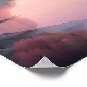 Stilles Wasser - Serene Mountain Lake Sunset Print Poster (Ecke)