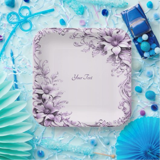 Stillila Blumen Papierplatte Pappteller (Party)