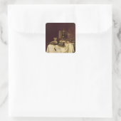 Stillleben, 1638 quadratischer aufkleber (Tasche)