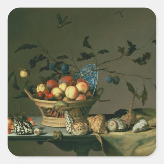 Stillleben 2 quadratischer aufkleber (Vorderseite)