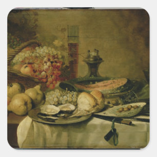 Stillleben 2 quadratischer aufkleber