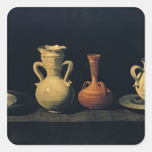 Stillleben 4 quadratischer aufkleber (Vorderseite)