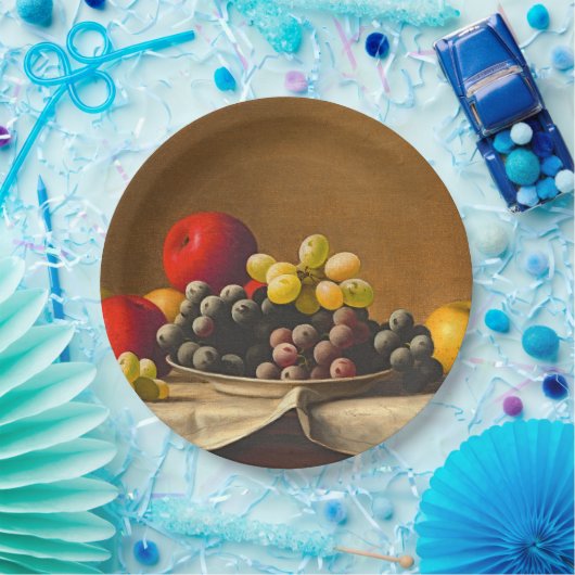 Stillleben, Äpfel, Trauben, Obst Pappteller (Party)