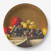 Stillleben, Äpfel, Trauben, Obst Pappteller (Vorderseite)