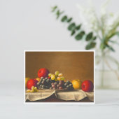 Stillleben, Äpfel, Trauben, Obst Postkarte (Stehend Vorderseite)