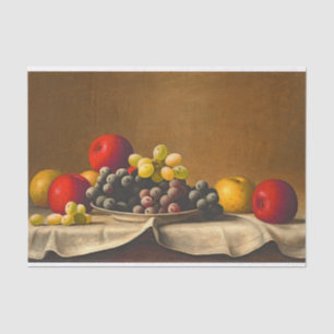 Stillleben, Äpfel, Trauben, Obst Seidenpapier