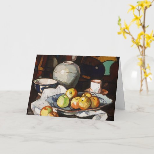 Stillleben, Äpfel und Jar | Samuel John Peploe Karte (Gelbe Blume)