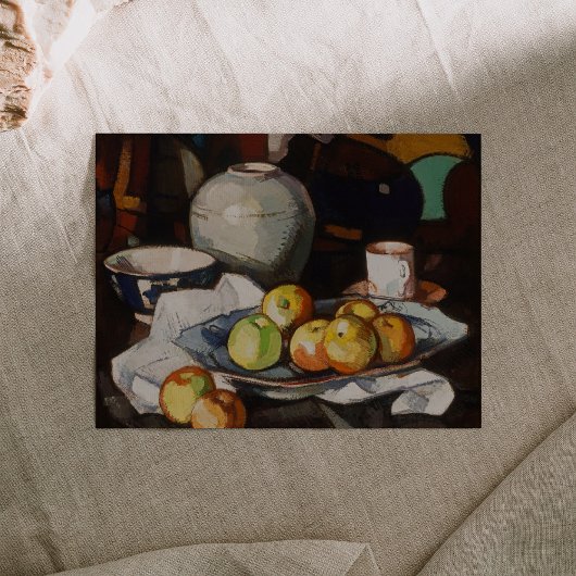 Stillleben, Äpfel und Jar | Samuel John Peploe Postkarte