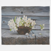 Stillleben Apfelblüte – Original Kunstdruck Fleecedecke (Vorderseite (Horizontal))
