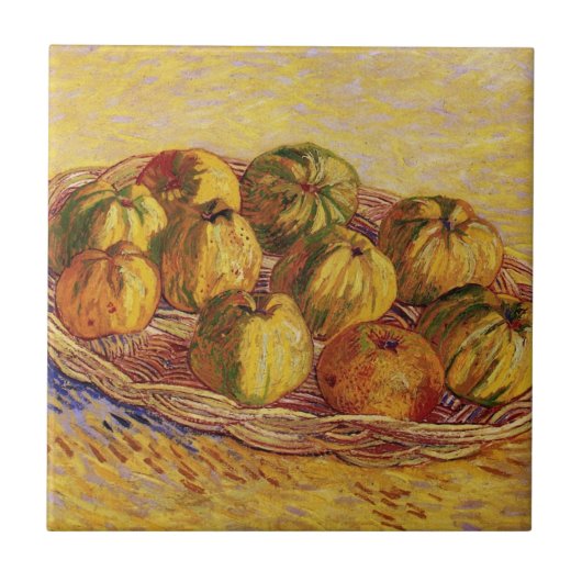 Stillleben, Äpfelkörbe von Vincent van Gogh Fliese (Vorderseite)
