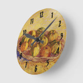 Stillleben, Äpfelkörbe von Vincent van Gogh Runde Wanduhr (Winkel)