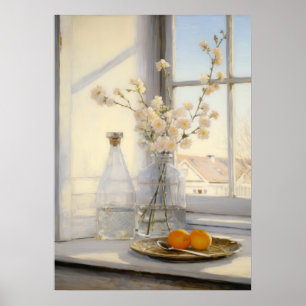 Stillleben-Arrangement auf der Fensterbank Poster
