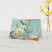 Stillleben auf blauem Hintergrund | Tadeusz Makows Karte (Gelbe Blume)