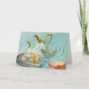 Stillleben auf blauem Hintergrund   Tadeusz Makows Karte