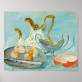 Stillleben auf blauem Hintergrund | Tadeusz Makows Poster (Vorne)