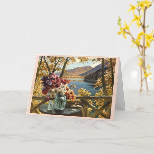 Stillleben auf einer Terrasse, Constantin Westchil Karte (Gelbe Blume)