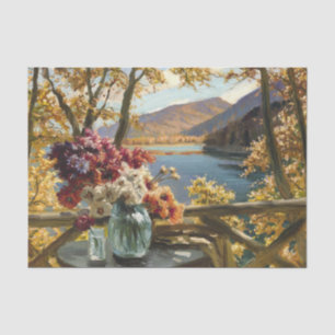 Stillleben auf einer Terrasse, Constantin Westchil Seidenpapier