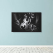 Stillleben b&W-Bild einer Geige Leinwanddruck (Insitu (Holzboden))