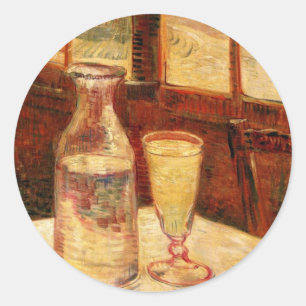 Stillleben bei Absinthe von Vincent van Gogh Runder Aufkleber