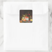 Stillleben bei Obst Quadratischer Aufkleber (Tasche)