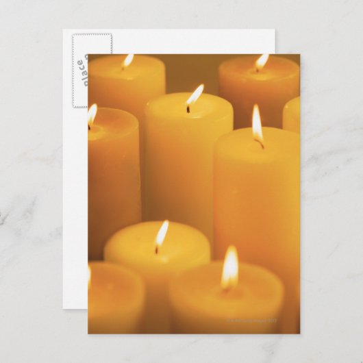 Stillleben beleuchteter Kerzen Postkarte (Vorne/Hinten)