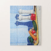 Stillleben bemalt Gemüse auf der Tafel Puzzle (Vertikal)